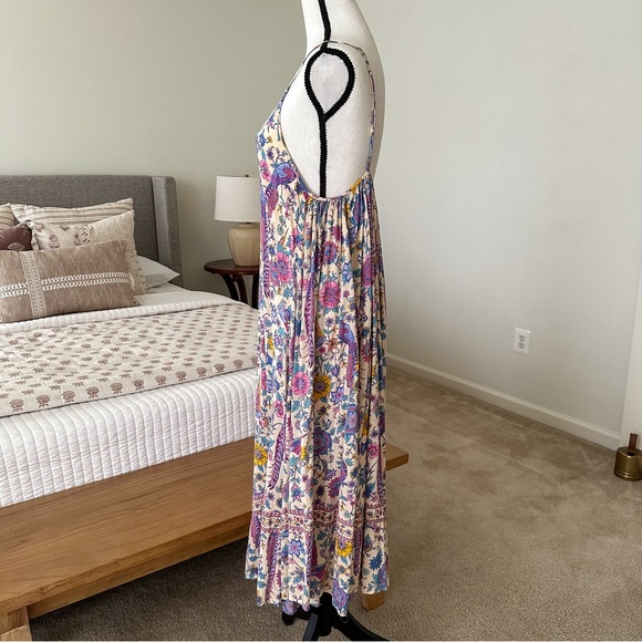 🌸 SPELL 🌸 Lovebird Strappy Midi Dress SMALL - Picture 6 of 10